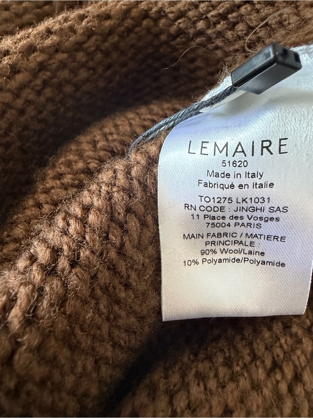 Lemaire Brown Cable-Front Sleeveless Crew Sweater - Picture 5 of 6